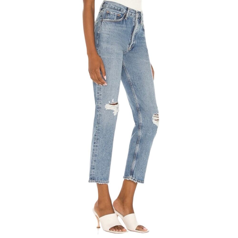AGOLDE Lana Button Fly Organic Cotton Crop Jeans in Cornerstone